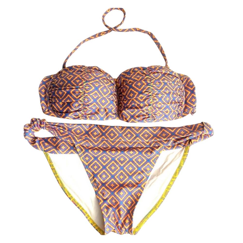 Koral Swimwear Multicolor Halter Bandeau 2-Piece Bikini Set M/L